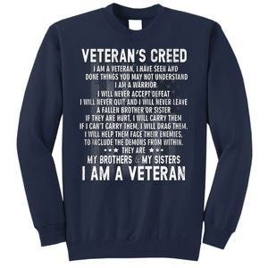 Veteran's Creed I'm A Veteran Tall Sweatshirt