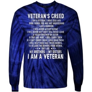 Veteran's Creed I'm A Veteran Tie-Dye Long Sleeve Shirt