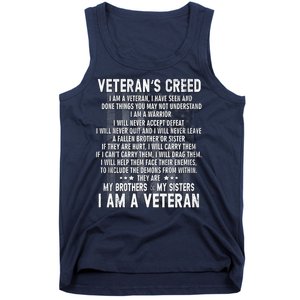 Veteran's Creed I'm A Veteran Tank Top