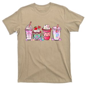 Valentine Coffee Iced Coffee Lover Latte Matching T-Shirt