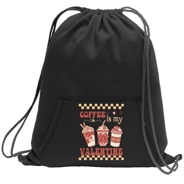 Valentine Coffee Is My Valentine Ugly Sweater Sweatshirt Cinch Pack Bag