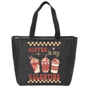 Valentine Coffee Is My Valentine Ugly Sweater Zip Tote Bag