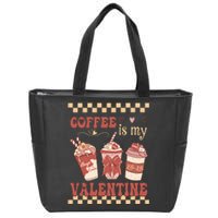 Valentine Coffee Is My Valentine Ugly Sweater Zip Tote Bag