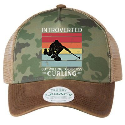 Vintage Curling Introverted But Willing To Discuss Curling Meaningful Gift Legacy Tie Dye Trucker Hat