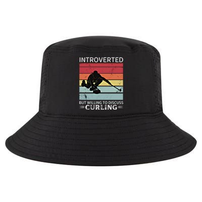 Vintage Curling Introverted But Willing To Discuss Curling Meaningful Gift Cool Comfort Performance Bucket Hat