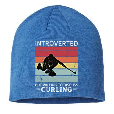 Vintage Curling Introverted But Willing To Discuss Curling Meaningful Gift Sustainable Beanie