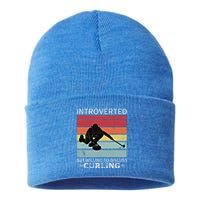 Vintage Curling Introverted But Willing To Discuss Curling Meaningful Gift Sustainable Knit Beanie