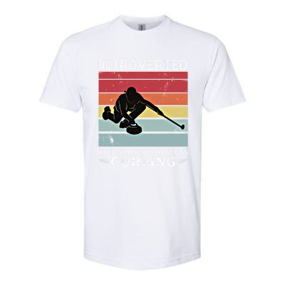 Vintage Curling Introverted But Willing To Discuss Curling Meaningful Gift Softstyle CVC T-Shirt