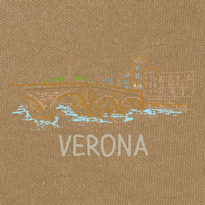 Verona City Italy Souvenir Gift Cotton Canvas Backpack