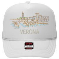 Verona City Italy Souvenir Gift High Crown Mesh Back Trucker Hat