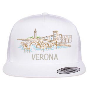 Verona City Italy Souvenir Gift Flat Bill Trucker Hat