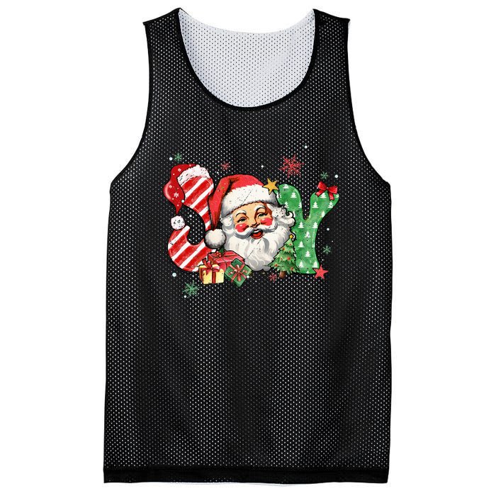 Vintage Christmas Joy Funny Santa Claus Face Xmas Santa Hat  Mesh Reversible Basketball Jersey Tank