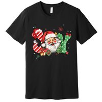 Vintage Christmas Joy Funny Santa Claus Face Xmas Santa Hat  Premium T-Shirt