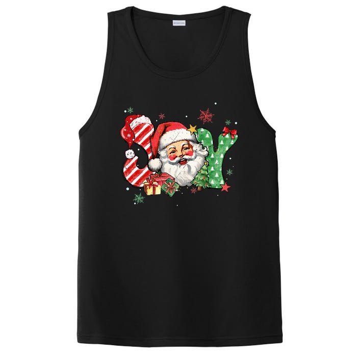 Vintage Christmas Joy Funny Santa Claus Face Xmas Santa Hat  PosiCharge Competitor Tank