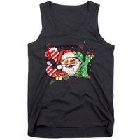 Vintage Christmas Joy Funny Santa Claus Face Xmas Santa Hat  Tank Top