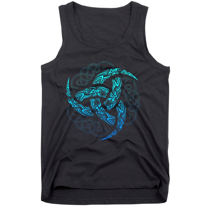 Viking Celtic Knotwork Triple Horn Of Odin Tank Top