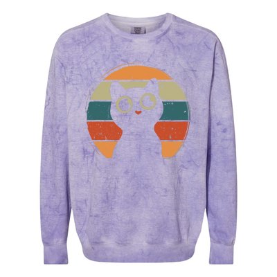 Vintage Cat Kittens Retro Gift Colorblast Crewneck Sweatshirt