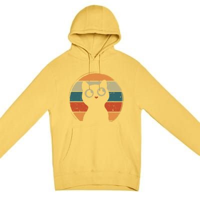 Vintage Cat Kittens Retro Gift Premium Pullover Hoodie