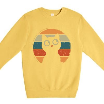 Vintage Cat Kittens Retro Gift Premium Crewneck Sweatshirt