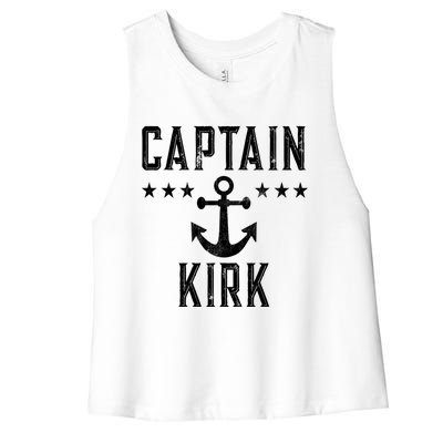 Vintage Captain Kirk Gift Family Cruise Or Lake Boating Meaningful Gift Women's Racerback Cropped Tank