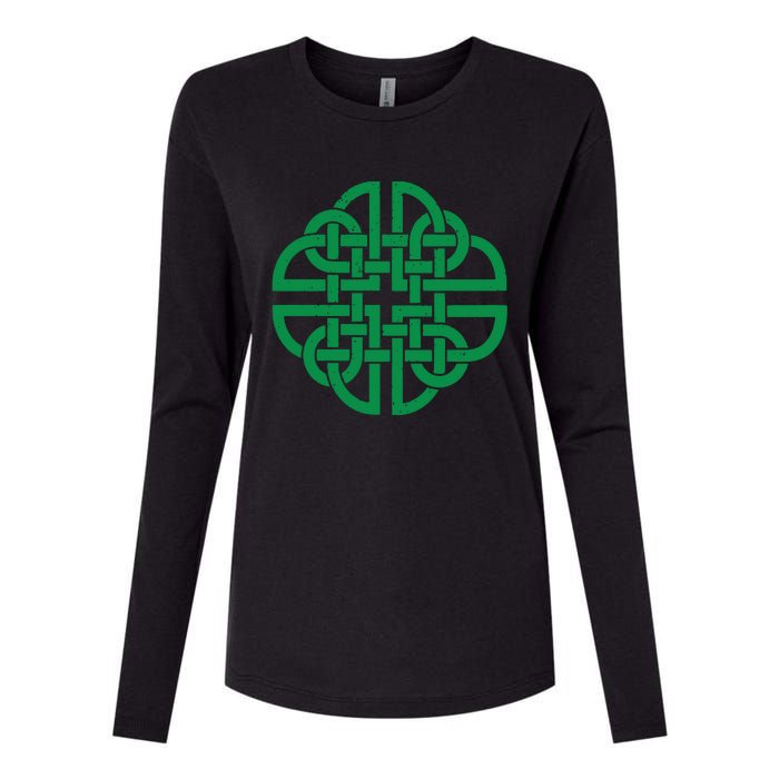 Vintage Celtic Knot Shield St. Patrick's Day Womens Cotton Relaxed Long Sleeve T-Shirt