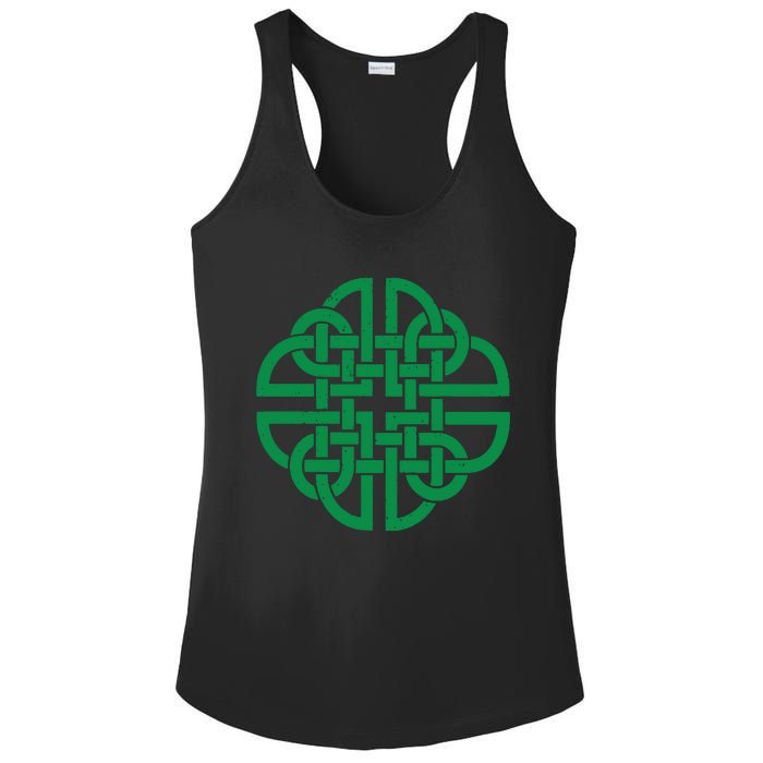 Vintage Celtic Knot Shield St. Patrick's Day Ladies PosiCharge Competitor Racerback Tank