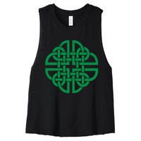 Vintage Celtic Knot Shield St. Patrick's Day Women's Racerback Cropped Tank