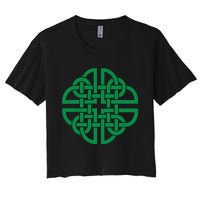 Vintage Celtic Knot Shield St. Patrick's Day Women's Crop Top Tee