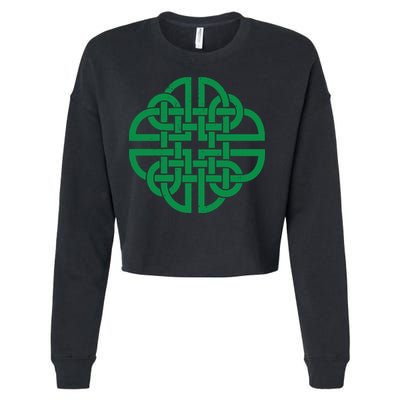Vintage Celtic Knot Shield St. Patrick's Day Cropped Pullover Crew