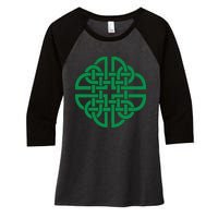 Vintage Celtic Knot Shield St. Patrick's Day Women's Tri-Blend 3/4-Sleeve Raglan Shirt