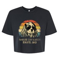 Vintage Cavalier King Charles Spaniel Dad Dog FatherS Day Bella+Canvas Jersey Crop Tee