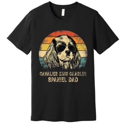 Vintage Cavalier King Charles Spaniel Dad Dog FatherS Day Premium T-Shirt