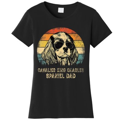 Vintage Cavalier King Charles Spaniel Dad Dog FatherS Day Women's T-Shirt