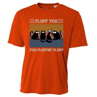 Vintage Cat Kitten Fluff You You Fluffin' Fluff Funny Cats Gift Cooling Performance Crew T-Shirt