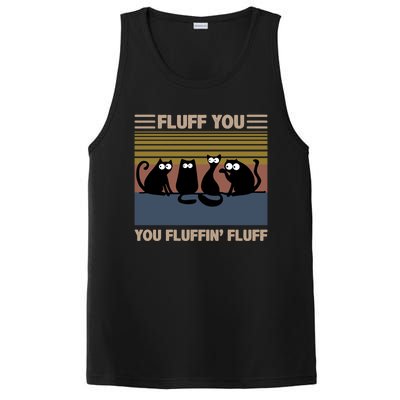 Vintage Cat Kitten Fluff You You Fluffin' Fluff Funny Cats Gift PosiCharge Competitor Tank