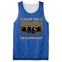 Vintage Cat Kitten Fluff You You Fluffin' Fluff Funny Cats Gift Mesh Reversible Basketball Jersey Tank