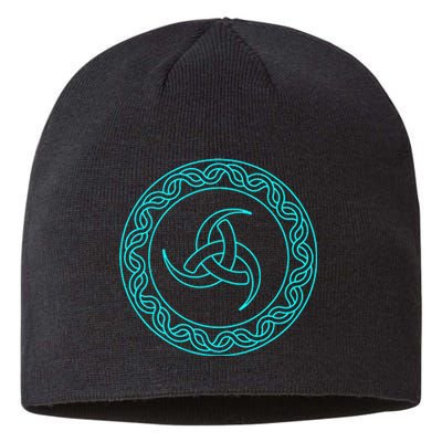 Viking Celtic Knotwork Triple Horn of Odin Sustainable Beanie