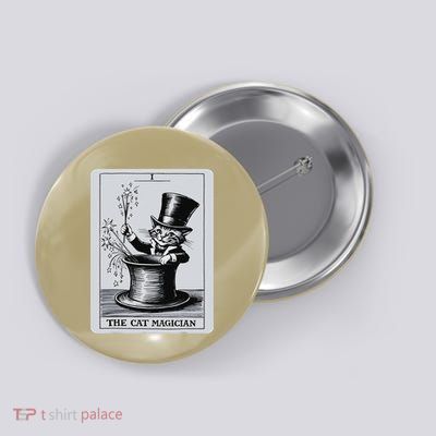 Vintage Cat Lovers Tarot Card Kitten Tarot Card The Magician Button
