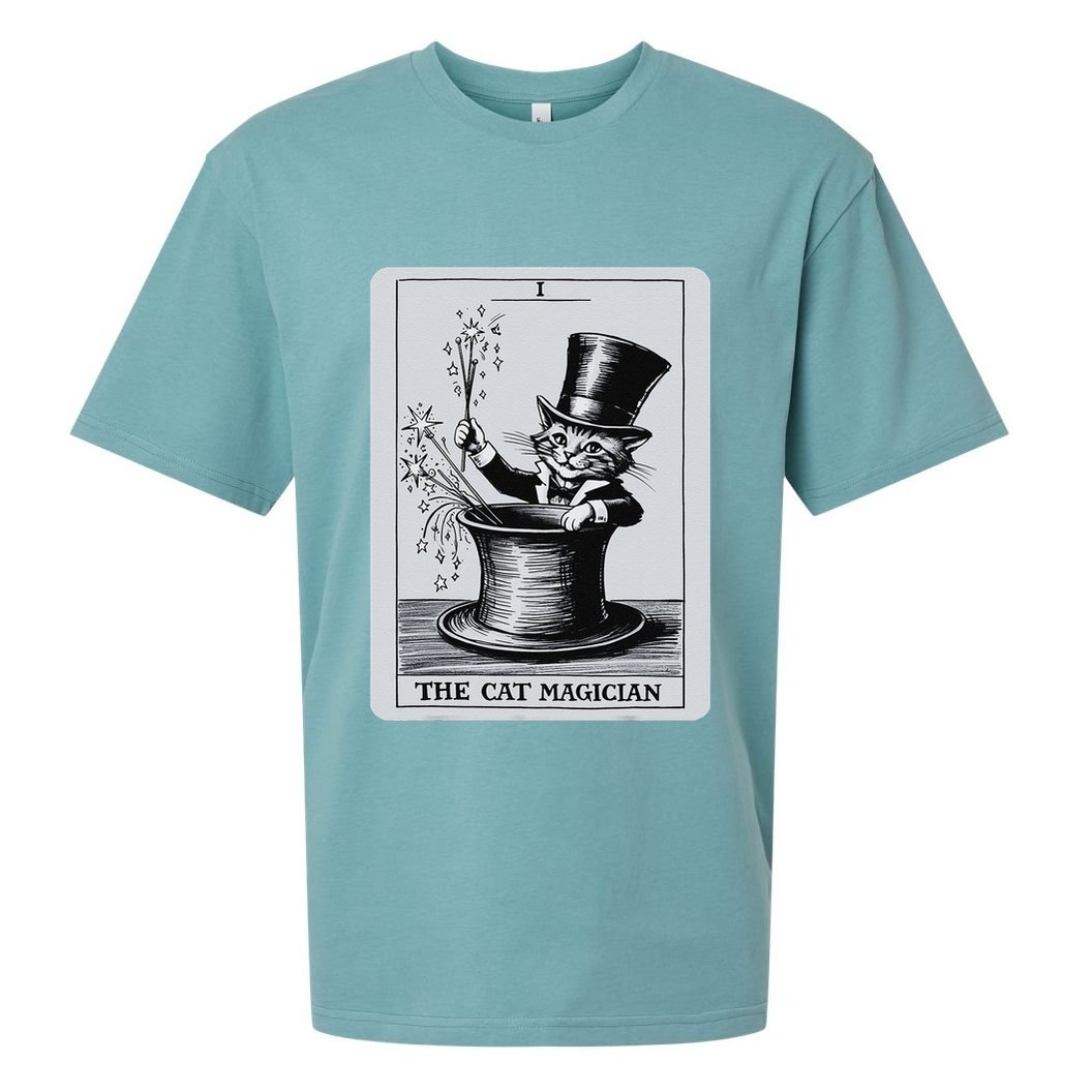 Vintage Cat Lovers Tarot Card Kitten Tarot Card The Magician Sueded Cloud Jersey T-Shirt