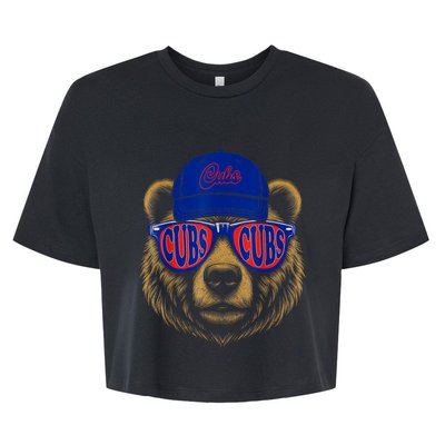 Vintage Cubs Last Name Pride Cubs Name Style Distressed Bella+Canvas Jersey Crop Tee