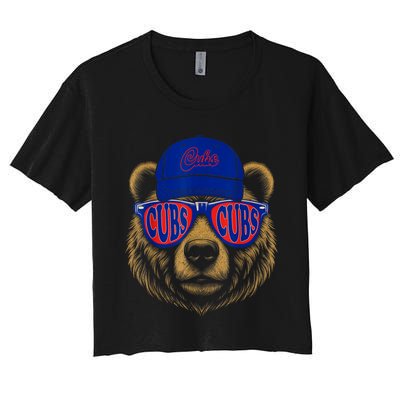 Vintage Cubs Last Name Pride Cubs Name Style Distressed Women's Crop Top Tee