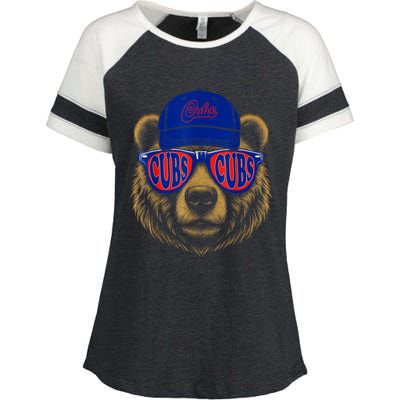 Vintage Cubs Last Name Pride Cubs Name Style Distressed Enza Ladies Jersey Colorblock Tee