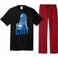 Vintage Christian Lover Quote Grit Lion Funny Retro Animal Pajama Set