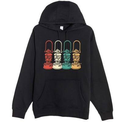 Vintage Camping Light Retro Camp Lantern Premium Pullover Hoodie