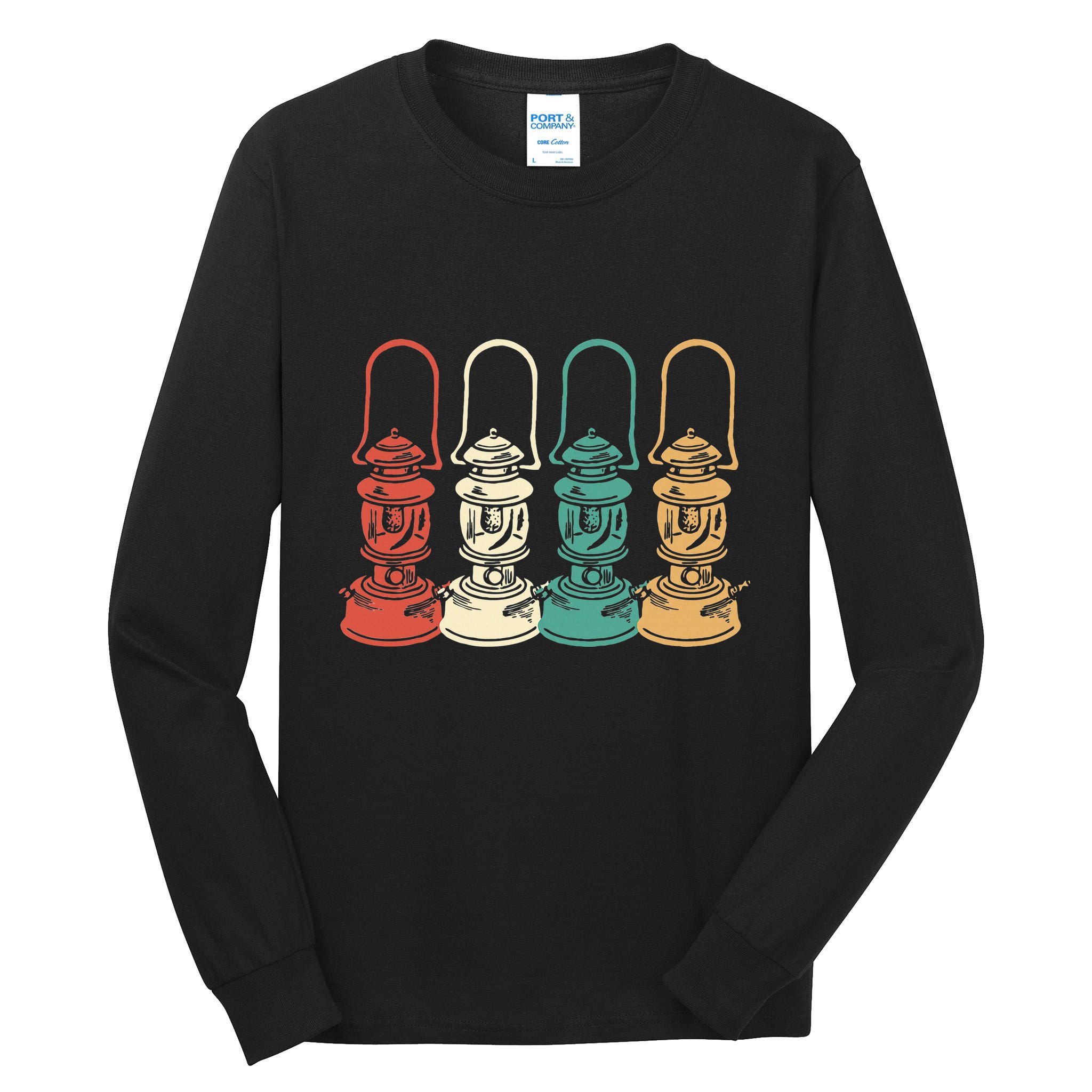Vintage Camping Light Retro Camp Lantern Tall Long Sleeve T-Shirt