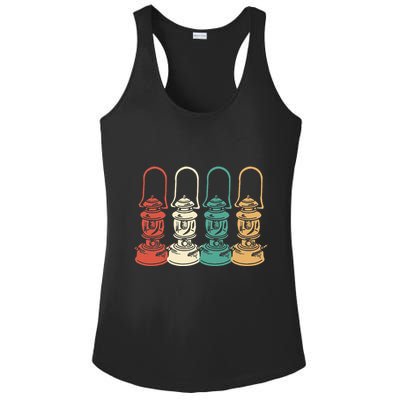 Vintage Camping Light Retro Camp Lantern Ladies PosiCharge Competitor Racerback Tank
