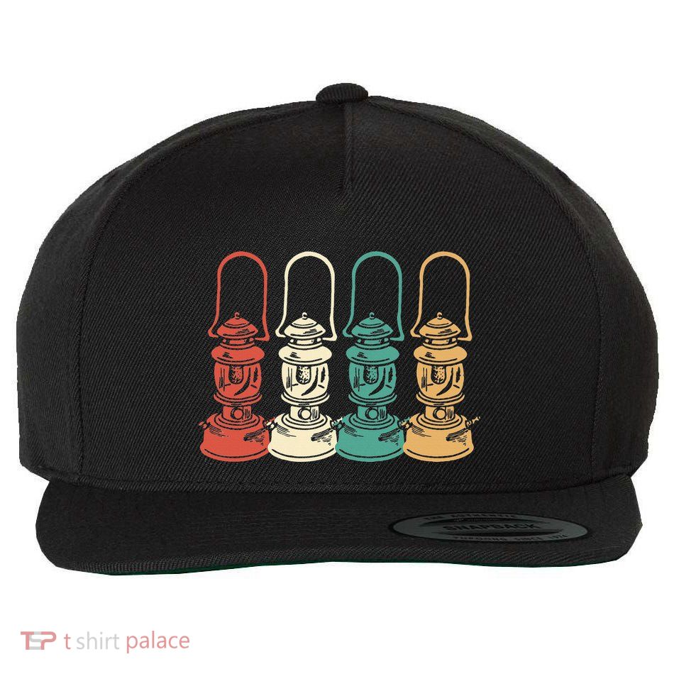 Vintage Camping Light Retro Camp Lantern Wool Snapback Cap