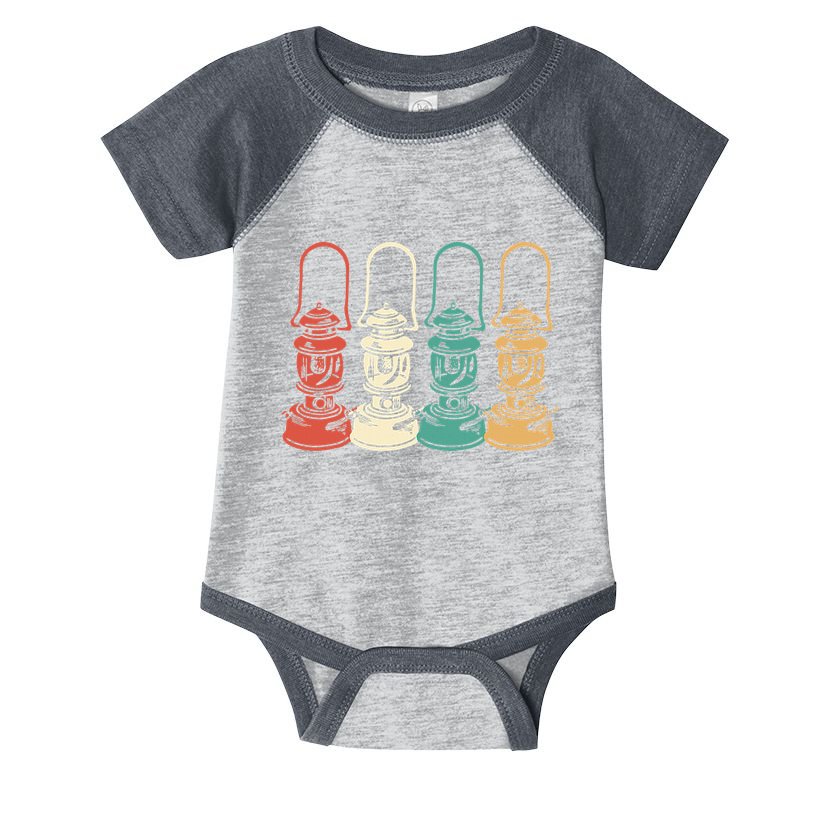 Vintage Camping Light Retro Camp Lantern Infant Baby Jersey Bodysuit