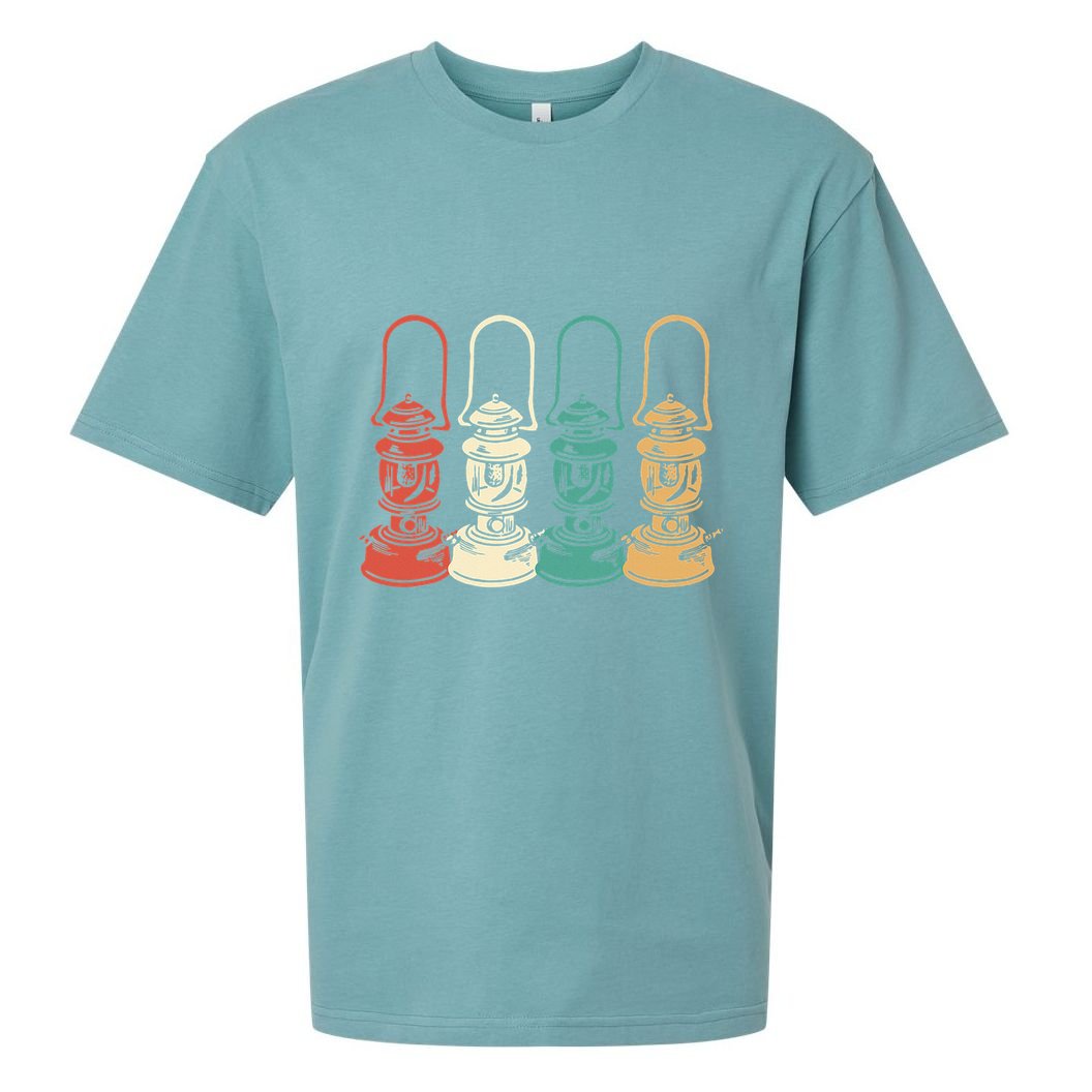 Vintage Camping Light Retro Camp Lantern Sueded Cloud Jersey T-Shirt