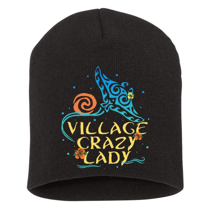 Village Crazy Lady Funny Tiki Hawaiian For Polynesian Short Acrylic Beanie